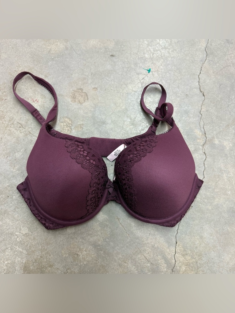 Victoria's Secret Plum Lace-Trim T-Shirt Bra